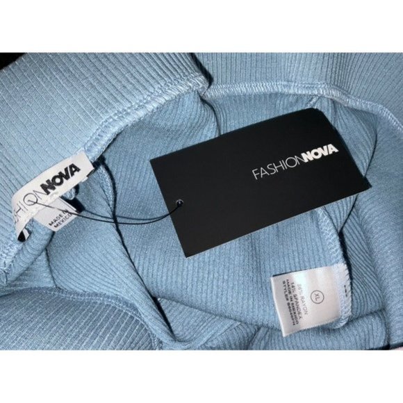 Fashion Nova Adrianna Snatched Waist Asymmetric Ribbed Knit Maxi Skirt XL NEW - Picture 7 of 8